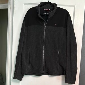 Tommy Hilfiger Black and Gray Fleece Jacket